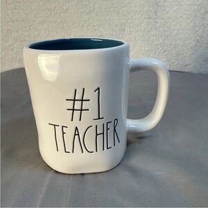 Rae Dunn White and Blue #1 Teacher Mug